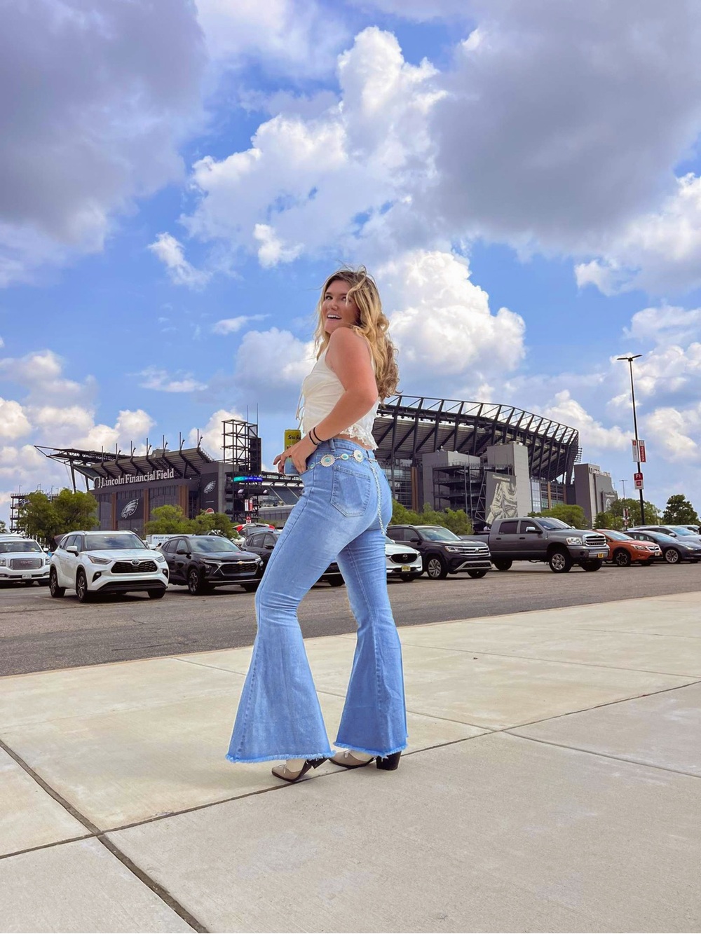 Light Blue High-Rise Bell Bottom Jeans
